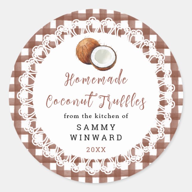 Adesivo Homemade Coconut Truffles Label (Frente)