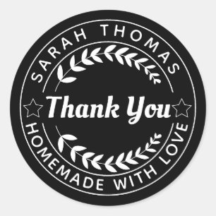 Adesivo Homemade com amor Crie seu próprio Obrigado