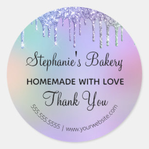 Adesivo Homemade com amor derrubando brilho Obrigado