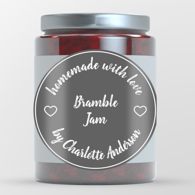 Adesivo Homemade com Amor | Heart Jam Chalk Black Modern (Criador carregado)