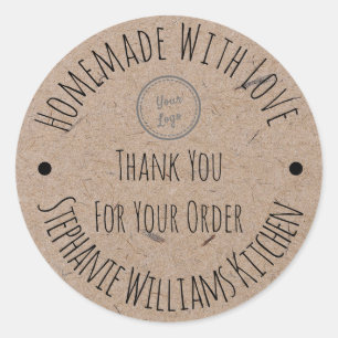 Adesivo Homemade com Amor   Logotipo Obrigado Pelo Seu Ped