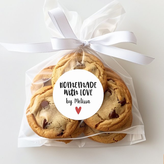 Adesivo Homemade Com Amor Personalizado (Use a homemade with love sticker as a pretty way to finish off your gift)
