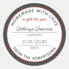 Adesivo Homemade com Amor Vermelho Festivo Verde