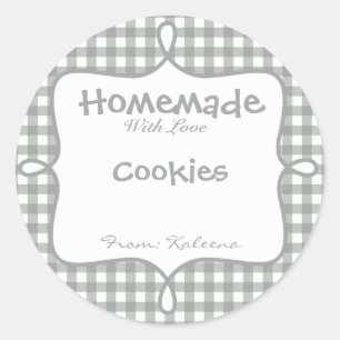 Adesivo Homemade Com Cinza De Amor Gingham