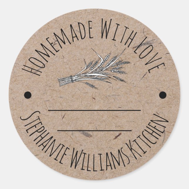 Adesivo Homemade com Love Kraft Paper, Baking (Frente)