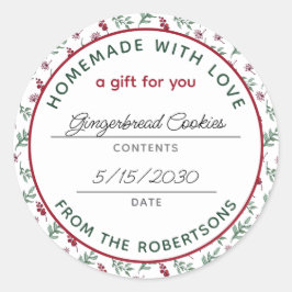 Adesivo Homemade com Nome de Produto do Amor Feriado Botân