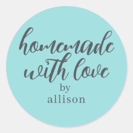 Adesivo Homemade com o Amor Turquesa Personalizado Present
