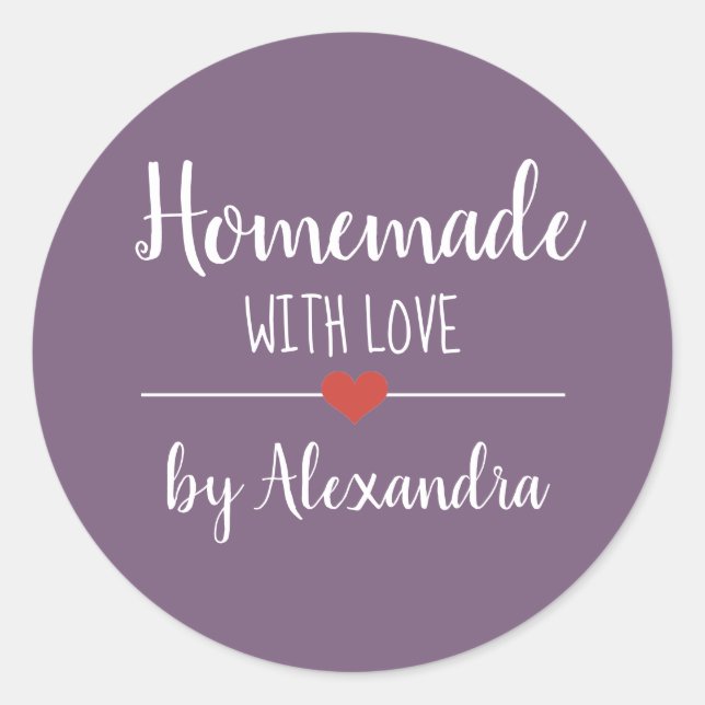 Adesivo Homemade com personalidades de roxo amoroso (Frente)