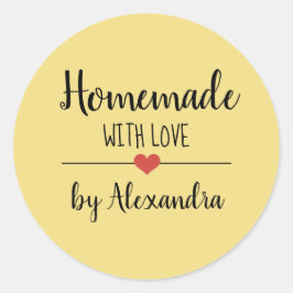 Adesivo Homemade com personalização de script amarelo amor