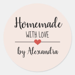 Adesivo Homemade com personalização de script rosa pincel 