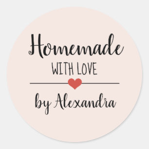Adesivo Homemade com personalização de script rosa pincel