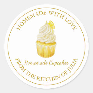 Adesivo Homemade com Rótulo de Cupcake de amor   Branco