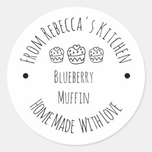 Adesivo Homemade com Rótulo Russo de Muffin Baked Goods