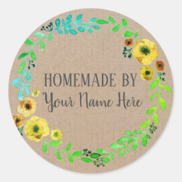 Adesivo Homemade Cookie Cake Vintage Artesanato Floral Wre