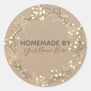 Adesivo Homemade Cookie Cake Vintage Artesanato Floral Wre