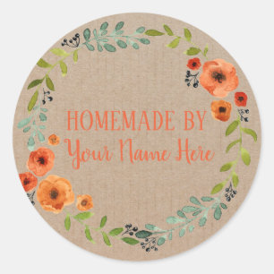 Adesivo Homemade Cookie Cake Vintage Artesanato Floral Wre