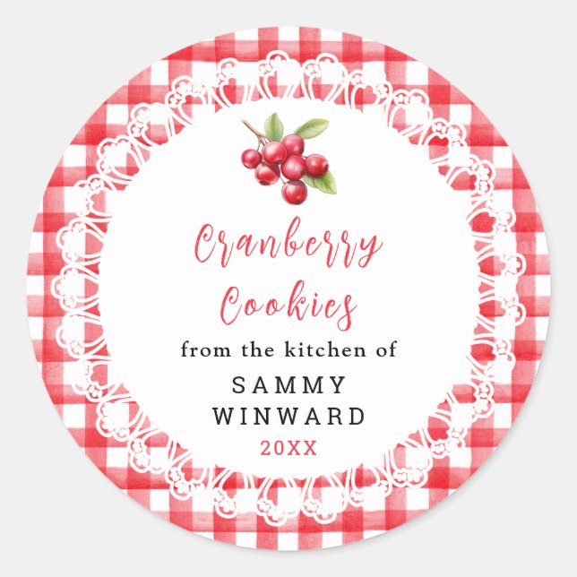 Adesivo Homemade Cranberry Cookie Label (Frente)