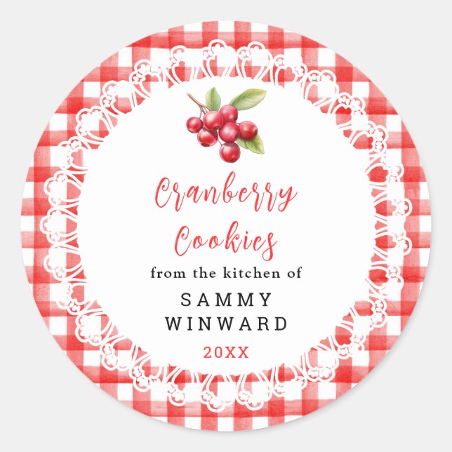 Adesivo Homemade Cranberry Cookies Label (Frente)