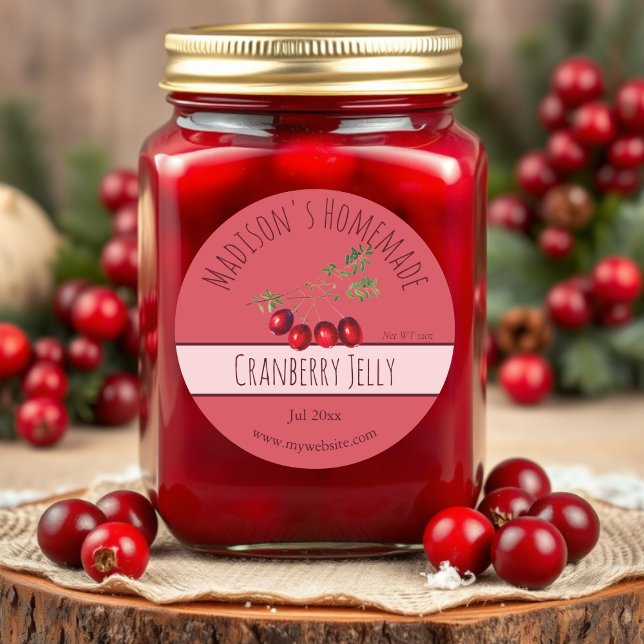Adesivo Homemade Cranberry Jelly Labels (Criador carregado)