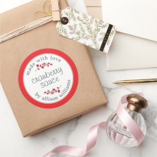 Adesivo Homemade de ação de graças Molho de amora vermelho