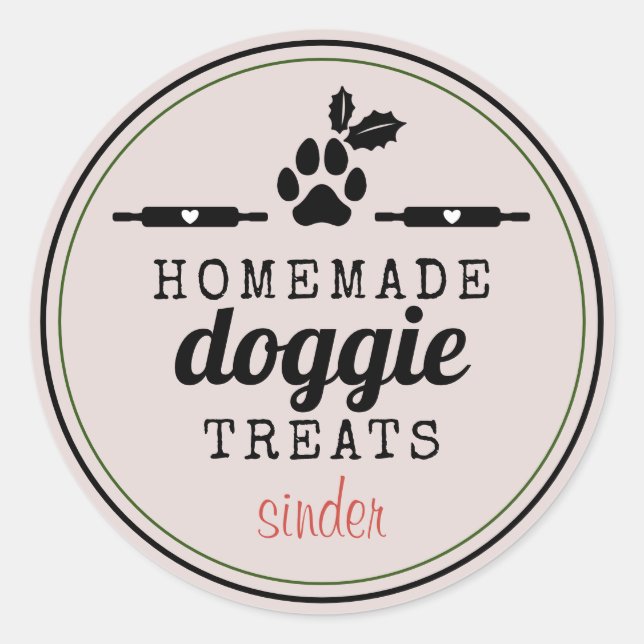 Adesivo Homemade Doggie trata feriado personalizado (Frente)