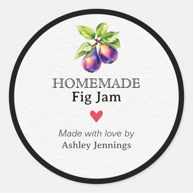 Adesivo Homemade Fig Jam Label Canning Sticker (Frente)
