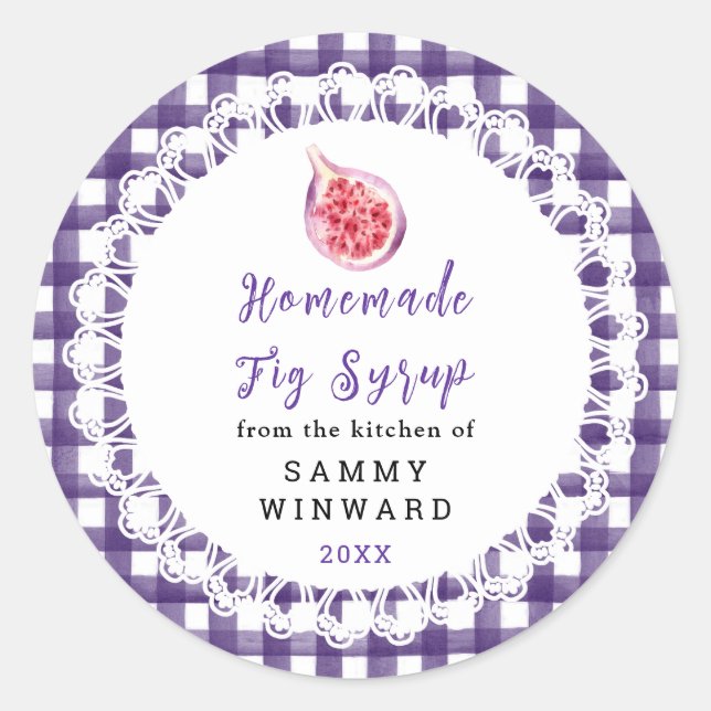 Adesivo Homemade Fig Syrup Label (Frente)