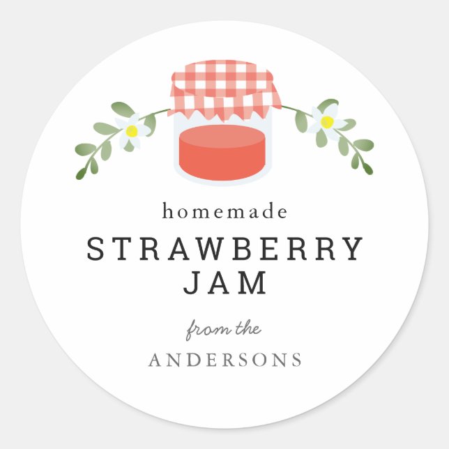 Adesivo Homemade Jam Jar Floral White (Frente)