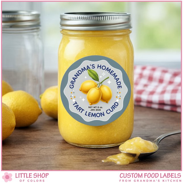 Adesivo Homemade Lemon Curd Canning Jar Labels (Criador carregado)