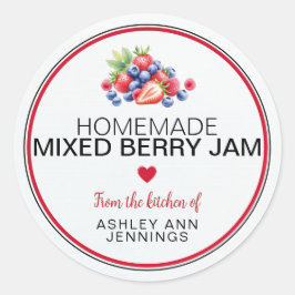 Adesivo Homemade Mixed Berry Jam Label Personalized