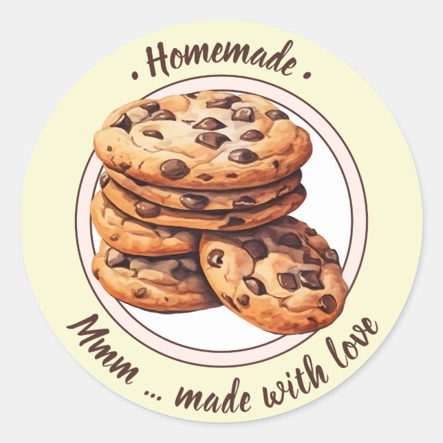 Adesivo Homemade - mmm... feito com amor (Frente)