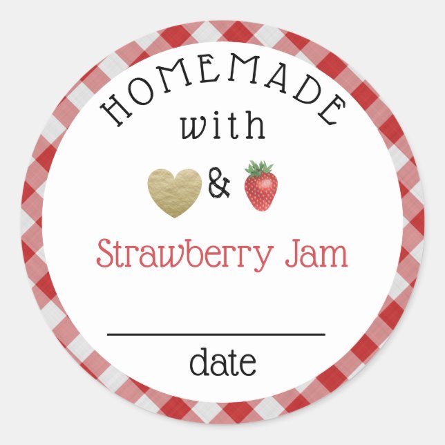 Adesivo Homemade Moderna Strawberry Jam Gingham (Frente)