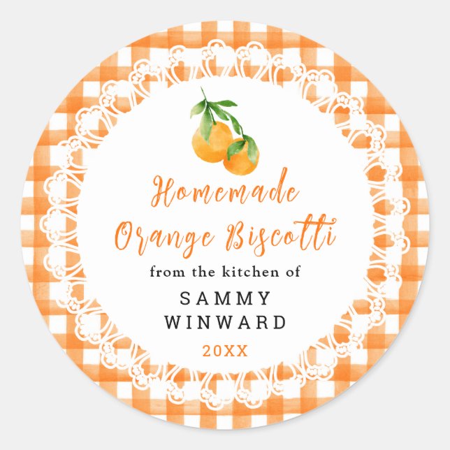 Adesivo Homemade Orange Biscotti Label (Frente)