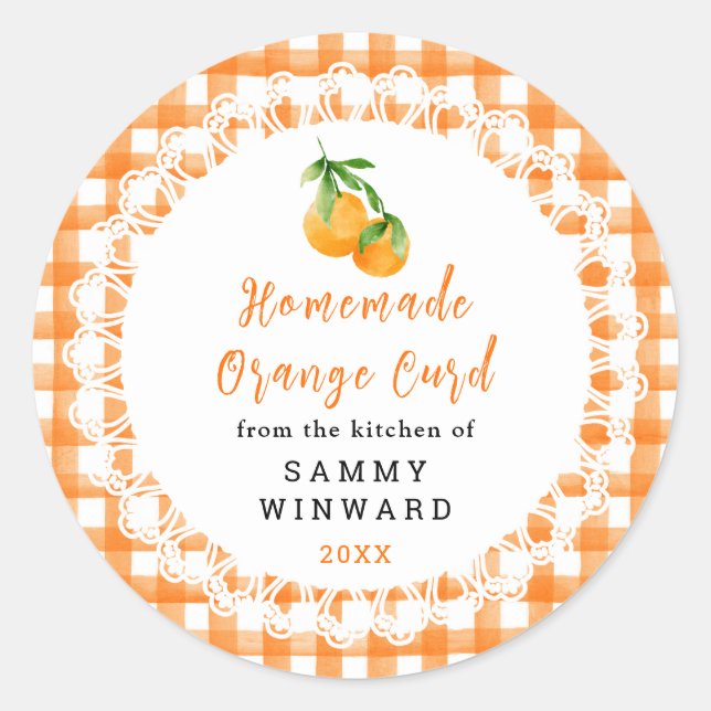 Adesivo Homemade Orange Curd Label (Frente)