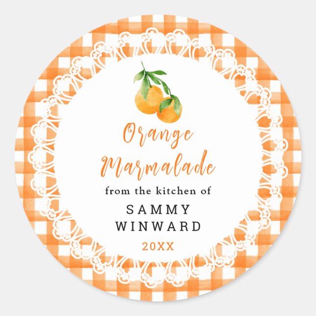 Adesivo Homemade Orange Marmalade Label (Frente)