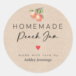 Adesivo Homemade Peach Jam Labels | Made with Love