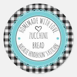 Adesivo Homemade personalizada com amor Xadrez de búfalo