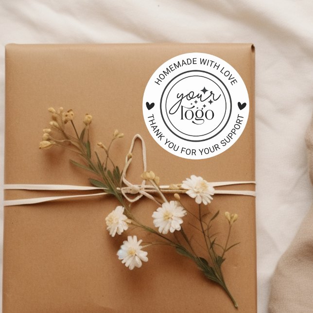 Adesivo Homemade Personalizada Obrigado (handmade logo thank you for your support sticker
)