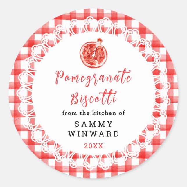 Adesivo Homemade Pomegranate Biscotti Label (Frente)
