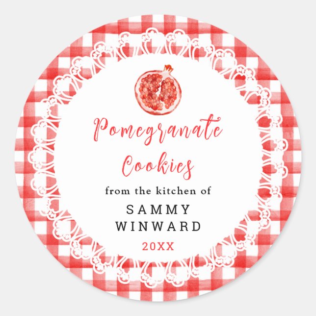 Adesivo Homemade Pomegranate Cookies Label (Frente)