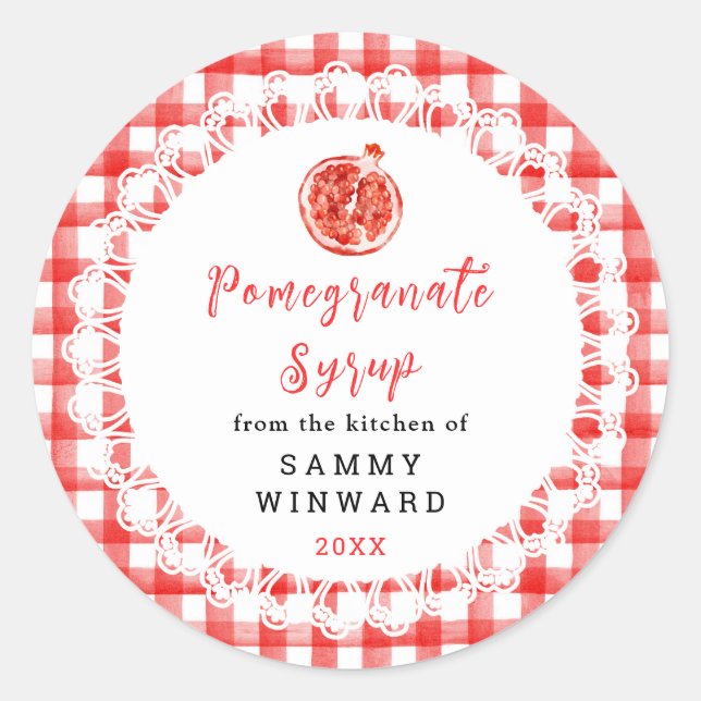 Adesivo Homemade Pomegranate Syrup Label (Frente)