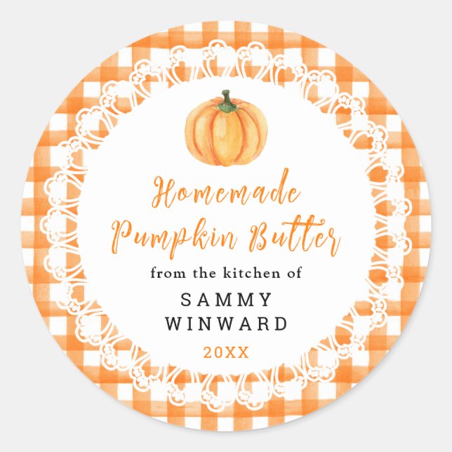 Adesivo Homemade Pumpkin Butter Label (Frente)