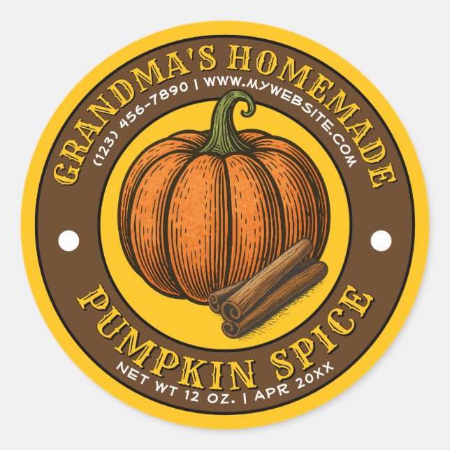 Adesivo Homemade Pumpkin Spice Modelo (Frente)