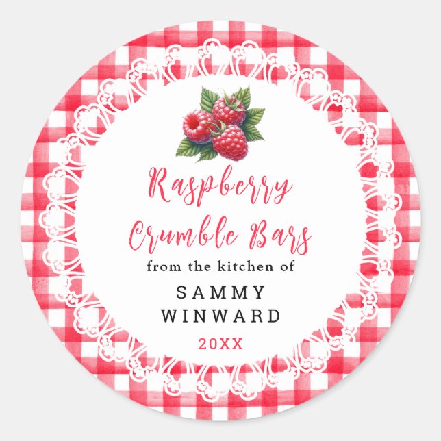 Adesivo Homemade Raspberry Crumble Bars Label (Frente)