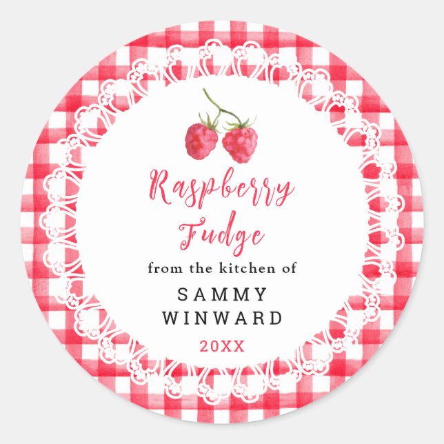 Adesivo Homemade Raspberry Fudge Label (Frente)