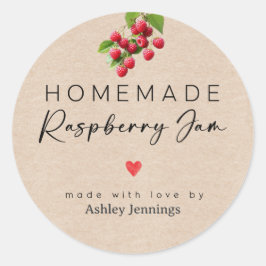 Adesivo Homemade Raspberry Jam Labels | Made with Love