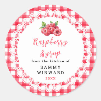 Adesivo Homemade Raspberry Syrup Bottle Label