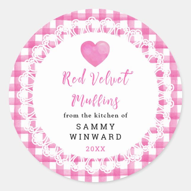 Adesivo Homemade Red Velvet Muffins Label (Frente)