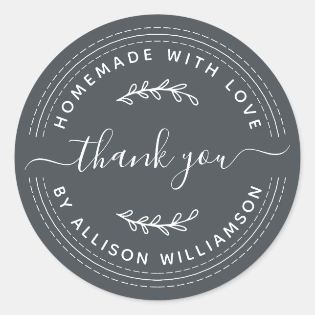 Adesivo Homemade Russo Com Amor Ofblack Obrigado (Frente)