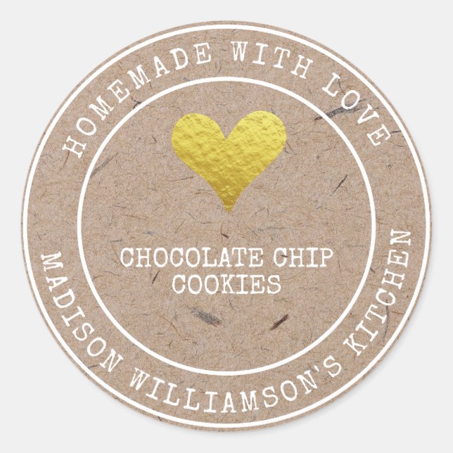 Adesivo Homemade Russo com Amor | Rótulo de produtos cozid (Frente)